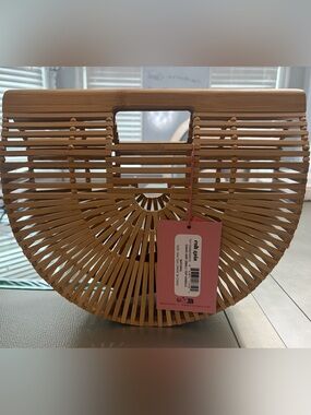 CULT GAIA SMALL GAIA’S ARK BAMBOO TOP HANDLE BAG W DUST BAG TAG